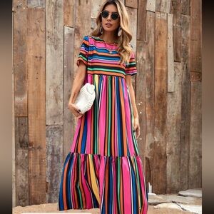 Striped Rainbow Dress